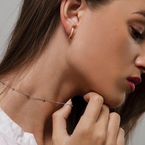 Freekiss Herringbone Necklace Sliver Bress Chain Choker Necklaces Jewelry Gift - Picture 4 of 7